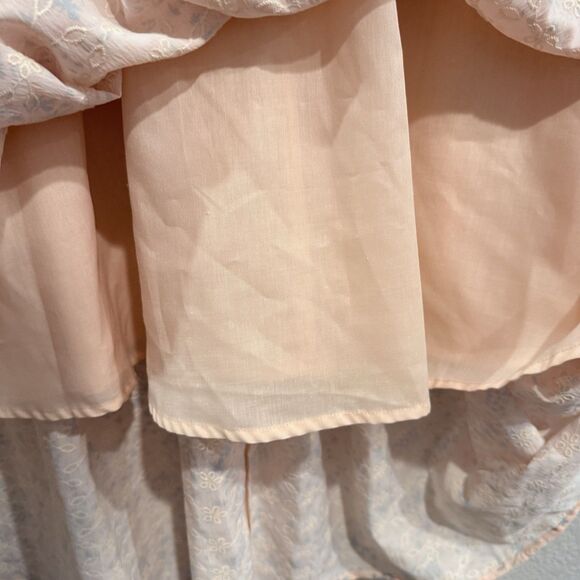 Free the Roses Orange Eyelet Tiered Embroidered Midi Dress Size Small Floral - Picture 9 of 13